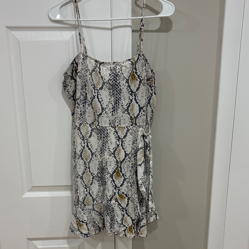 Express Snake Print Mini Dress - Black, White, Gold